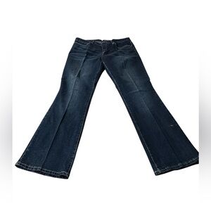 Luxe Blue Flare Wide Leg Jeans